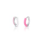 ARGOLA ESMALTADO ROSA E BRANCA DUPLA FACE
