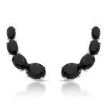 BRINCO DE PRATA CRISTAL ARCO 8 ONIX