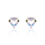 BRINCO DE PRATA CRISTAL CORACAO 28 ZIRCONES
