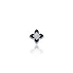 PINGENTE ESMALTADO PRETO FLOR COM 5 ZIRCONES