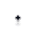 PINGENTE ESMALTADO PRETO TREVO COM 16 ZIRCONES