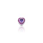 PINGENTE ESMALTADO ROXO CORACAO COM 1 ZIRCONES