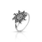 ANEL DE PRATA BALI MANDALA COM 10 ZIRCONES CRAVEJADOS 21051