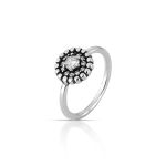 ANEL DE PRATA BALI REDONDO COM 12 ZIRCONES CRAVEJADOS PEDRA PRINCIPAL 3.5 MM 21348