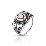 ANEL DE PRATA BALI SOLITÁRIO COM CRSTAL 6 X 8 MM 21092