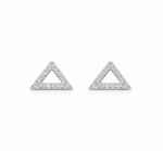 BRINCO DE PRATA PAVE TRIÂNGULO COM 36 ZIRCONES CRAVEJADOS 21526