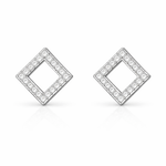 BRINCO DE PRATA PAVE LOSANGO COM 48 ZIRCONES CRAVEJADOS 21527