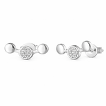 BRINCO DE PRATA PAVE 3 CÍRCULOS COM 20 ZIRCONES CRAVEJADOS 21922