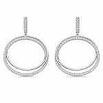 BRINCO DE PRATA PAVE CIRCULO DUPLO COM 126 ZIRCONES CRAVEJADOS 20757