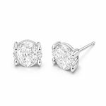 BRINCO DE PRATA SOLITÁRIO 2 ZIRCONES NAVETE DE 3 X 6 MM CRAVEJADO
