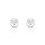 BRINCO DE PRATA PAVE CORAÇÃO COM 60 ZIRCONES CRAVEJADOS 21585