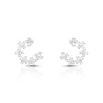 BRINCO DE PRATA PAVE MEIO CÍRCULO COM 48 ZIRCONES CRAVEJADOS 20931