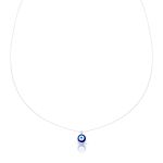 COLAR DE NYLON 42cm PONTO DE LUZ OLHO GREGO ESMALTADO PINGENTE DE 7 MM 18916