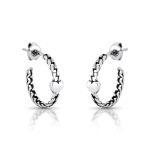 ARGOLA DE PRATA 925 BALI COM CORAÇÃO