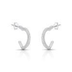 ARGOLA DE PRATA CORACAO COM 60 ZIRCONES CRAVEJADOS 1,8 CM