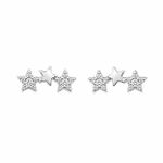 BRINCO DE PRATA PAVE TRIO DE ESTRELAS 501488