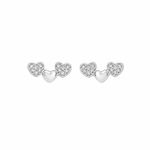 BRINCO DE PRATA PAVE TRIO DE CORACOES 501487