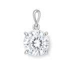 PINGENTE DE PRATA SOLITÁRIO REDONDO 10 MM BRANCO