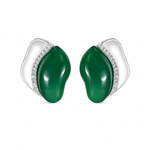 BRINCO DE PRATA COM AGATHA VERDES NATURAIS