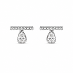 BRINCO DE PRATA PAVE TACO COM 18 ZIRCONES CRAVEJADOS 21917
