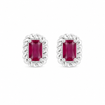 BRINCO DE PRATA CRISTAL QUADRADO TURMALINA ROSA