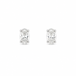 BRINCO DE PRATA SOLITARIO ZIRCONIA OVAL 5 X 7 MM