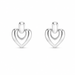 BRINCO DE PRATA LISA CORAÇÃO ESTILIZADO 13 X 16 MM 500872