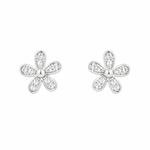 BRINCO DE PRATA PAVE FLOR MED 500963