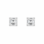 BRINCO DE PRATA SOLITARIO ZIRCONIA QUADRADA DE 8 MM