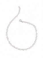 TORNOZELEIRA DE PRATA F040 CORAÇÕES COM 24 CM 500926