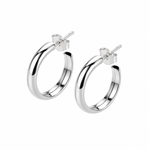 ARGOLA DE PRATA MEIA CANA 15 MM C/ TARRACHA