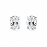 BRINCO DE PRATA SOLITARIO ZIRCONIA OVAL 7 X 9 MM