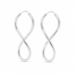 ARGOLA DE PRATA INFINITO FIO QUADRADO 40 MM