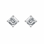 BRINCO DE PRATA SOLITARIO ZIRCONIA QUADRADA DE 6 MM