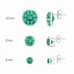 CONJUNTO COLAR E BRINCO SOLITÁRIO DE PRATA VERDE TURMALINA