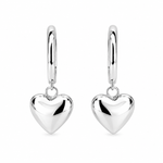 ARGOLA DE PRATA LISA CORAÇÕES PENDURADOS DE 12 MM COM 1,3 CM DE ALTURA 500859