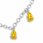 COLAR DE PRATA 925 COM 7 ZIRCÔNIAS GOTAS CRAVEJADAS