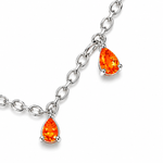 COLAR DE PRATA 925 COM 7 ZIRCÔNIAS GOTAS CRAVEJADAS