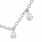 COLAR DE PRATA 925 COM 7 ZIRCÔNIAS GOTAS CRAVEJADAS
