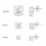 CONJUNTO COLAR E BRINCO SOLITÁRIO DE PRATA BRANCO CRISTAL