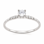 ANEL DE PRATA SOLITARIO  4 MM 501197