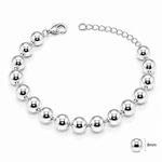 PULSEIRA DE PRATA LISA BOLAS 8 MM 500939