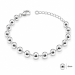 PULSEIRA DE PRATA LISA BOLAS 6 MM 500938