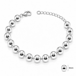 PULSEIRA DE PRATA LISA BOLINHAS