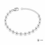 PULSEIRA DE PRATA LISA BOLINHAS