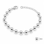 PULSEIRA DE PRATA LISA BOLINHAS
