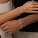 PULSEIRA DE PRATA ESTEIRA COM 18 CM DE EXTENSÃO