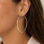 ARGOLA DE PRATA FIO QUADRADO 40 MM