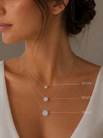 CONJUNTO COLAR SOLITÁRIO DE PRATA  BRANCO CRISTAL