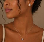 CONJUNTO COLAR E BRINCO SOLITÁRIO REDONDO 10MM PRATA 925